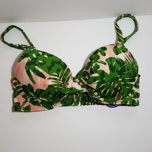 Pink and Green Underwire Bikini Top
